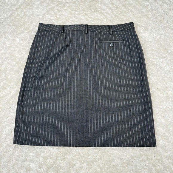 Michael Kors Women's 16 Gray Striped Pencil Skirt Office Wool Blend Academia - Picture 2 of 13
